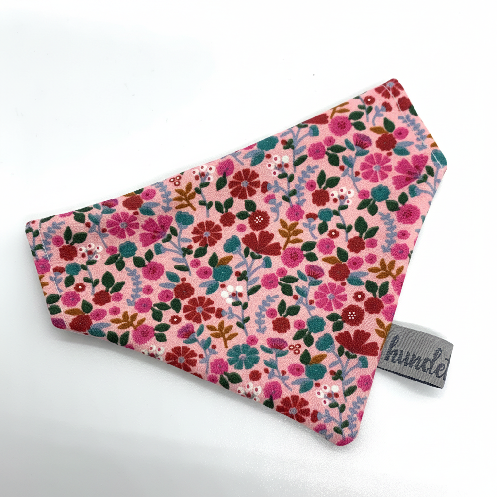 Hundetuch Blumen Pink Rosa