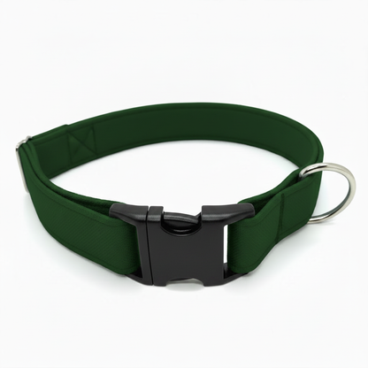Halsband Dunkelgrün mit schwarzer Schnalle