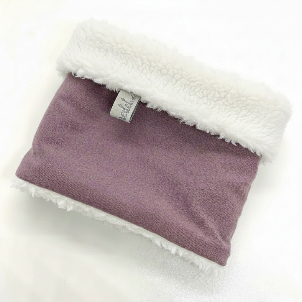 Loop Außenseite Flieder, Innenseite Teddy Creme