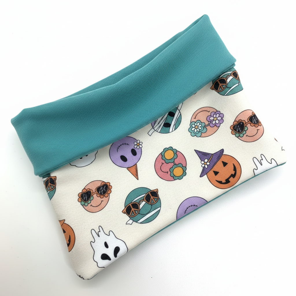 Loop Jersey Print Halloween Türkis