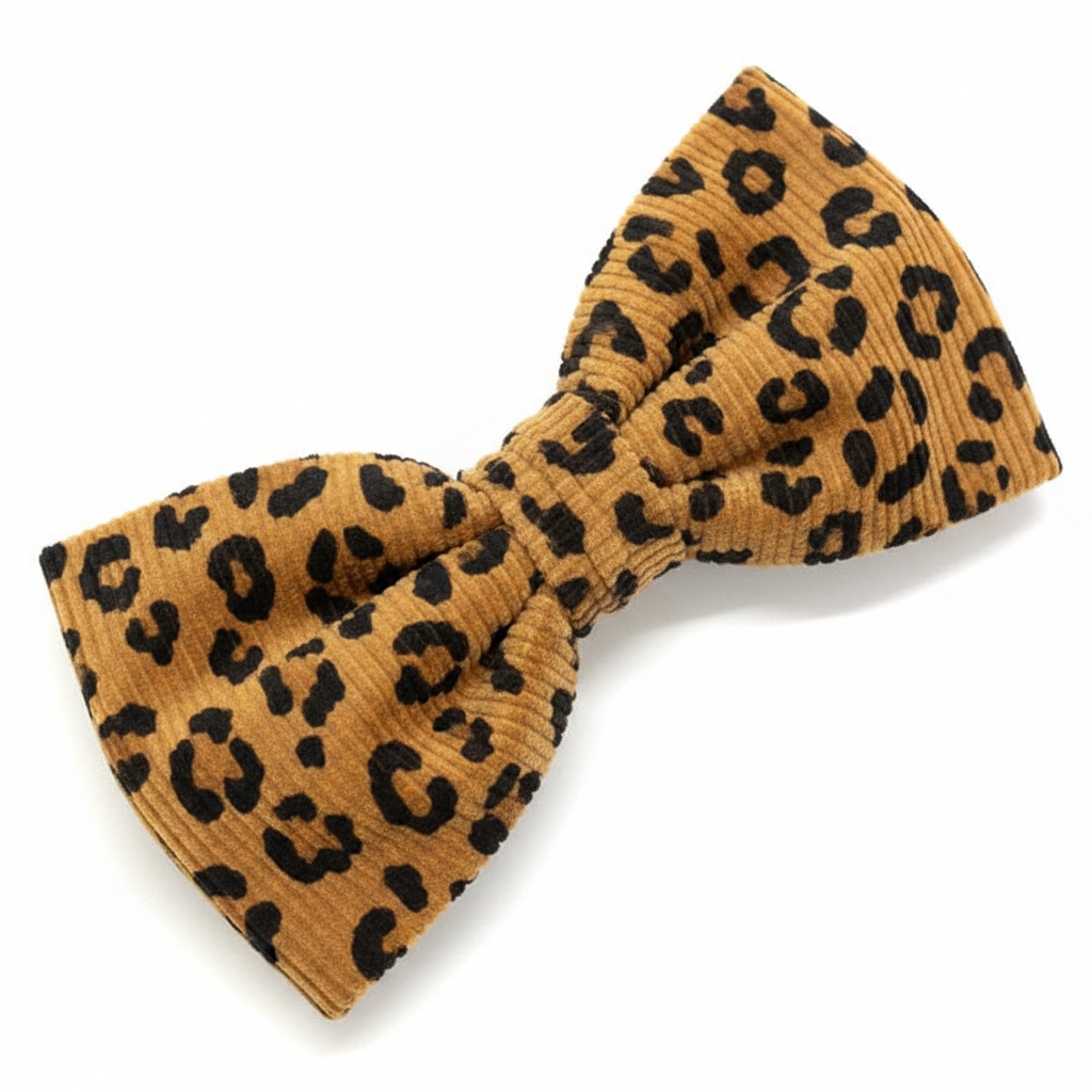 Cord-Schleife Leo-Print ohne Label