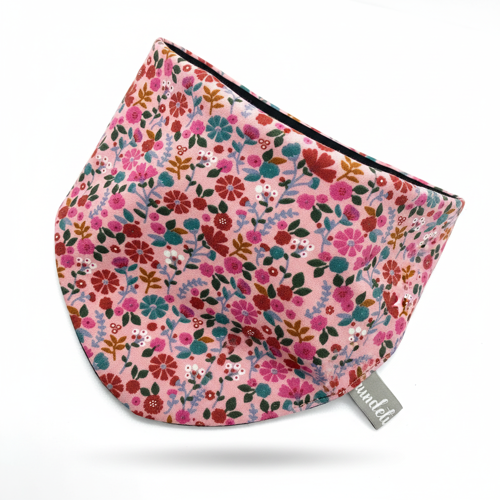 Duo-Tuch komplett Blumen Pink