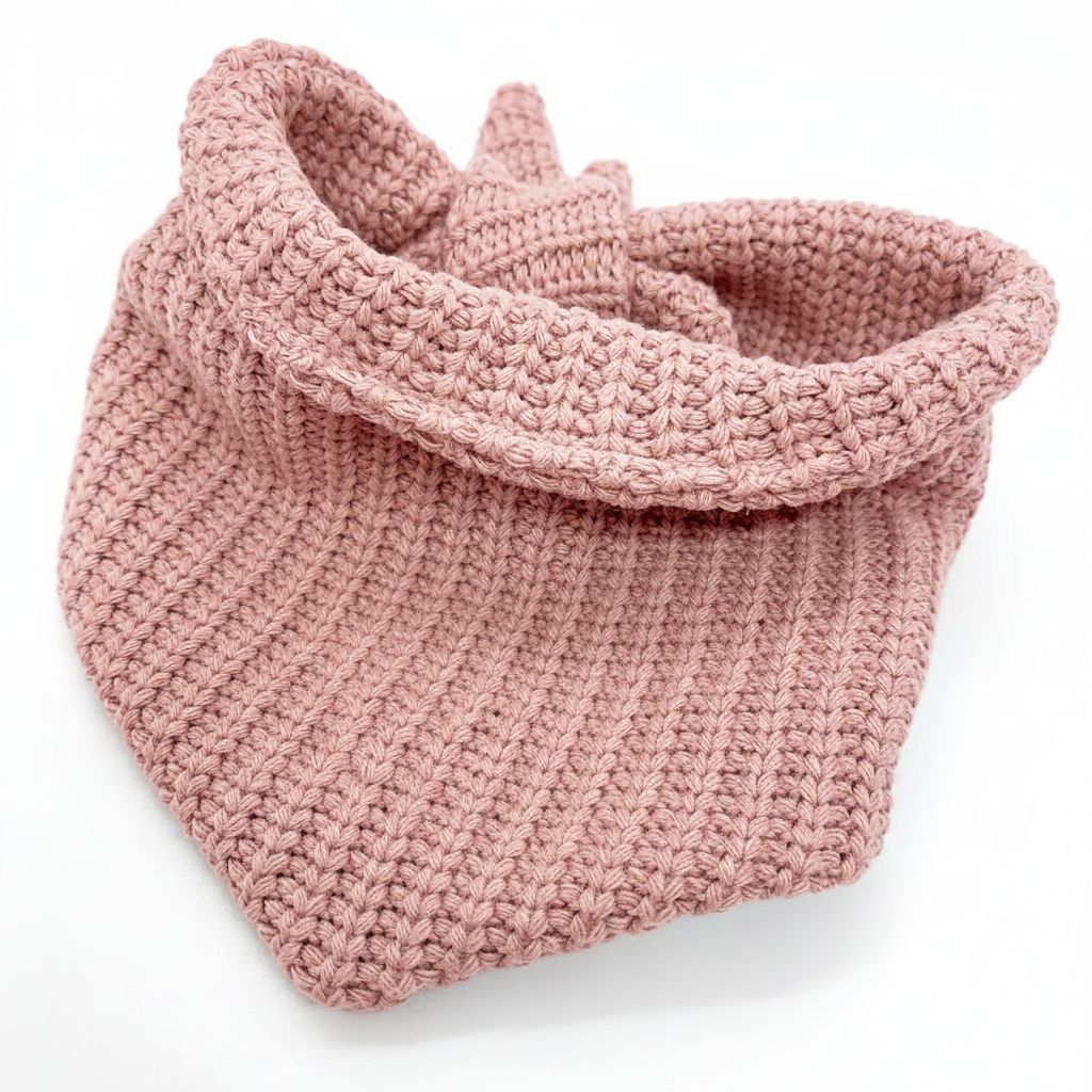 89 – Altrosa gestricktes Hundehalstuch