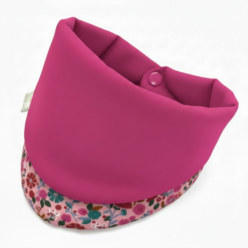 Duo-Tuch Magenta außen Blumen innen