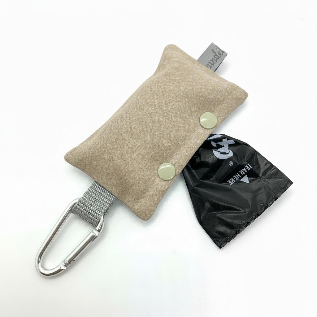 Kotbeutelspender Knitterstoff Sand