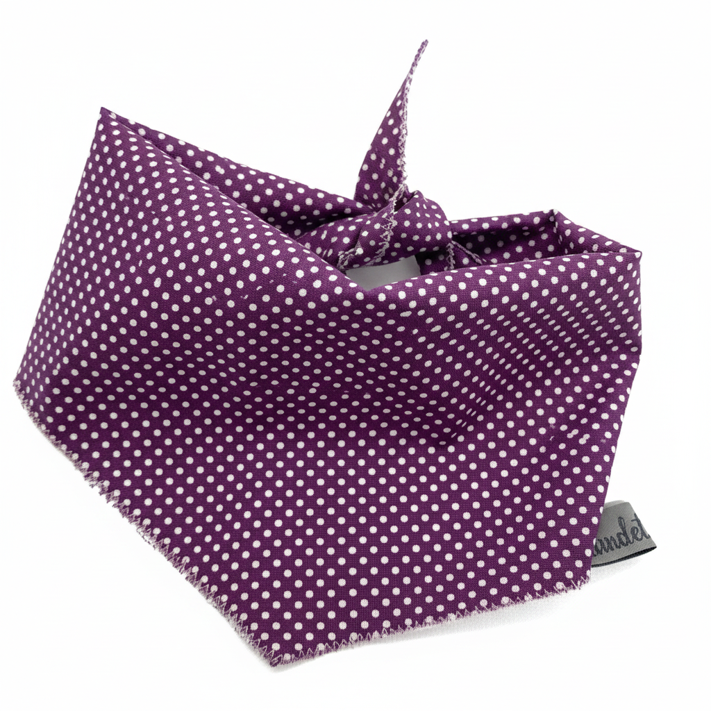 Bandana Lila mit weißen Punkten