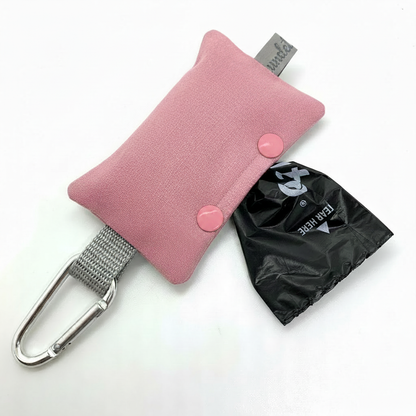 Kotbeutelhalter Rosa mit rosa Druckknöpfen