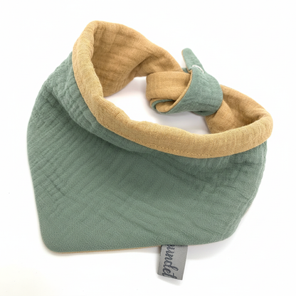 Wendetuch Musselin Salbei/Gelbbeige