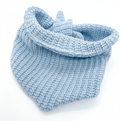 88 – Hellblau gestricktes Hundehalstuch