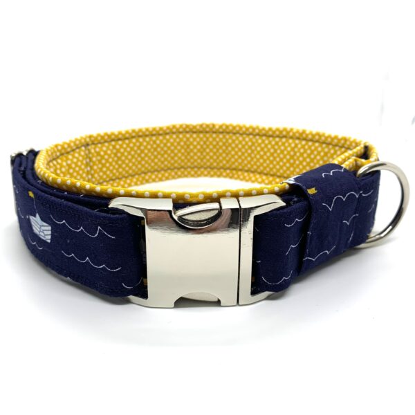 Blaues gepolstertes Hundehalsband